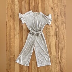 Toddler girls champagne shimmer jumpsuit. 4T-5T